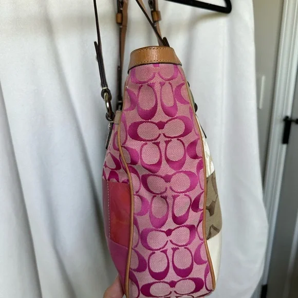 Vintage Coach Patchwork Leather Tote Bag - Multicolor - Picture 2 of 7